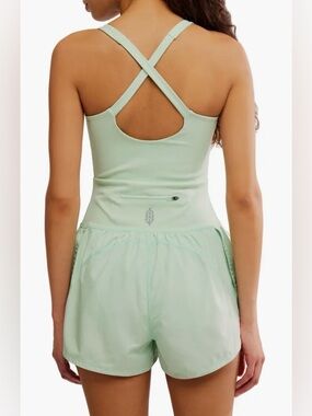 FREE PEOPLE 🌵FP Movement Righteous Runsie Romper Cactus / Green Medium NWOT